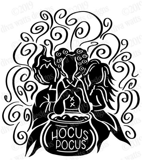 Hocus pocys witch outline